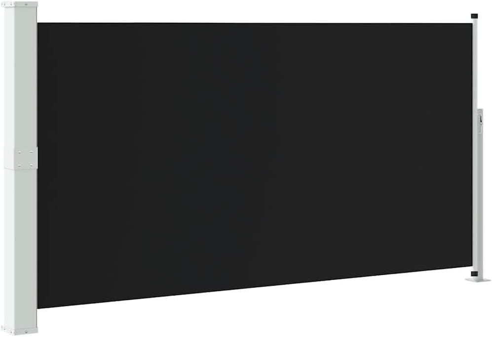 63x118.1 in Retractable Patio Side Awning for Balcony Black