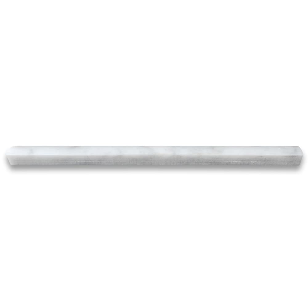 Carrara White Marble 1x12 Quarter Round Covering Edge Pencil Liner Trim Molding Honed Kitchen Bath Wall Floor