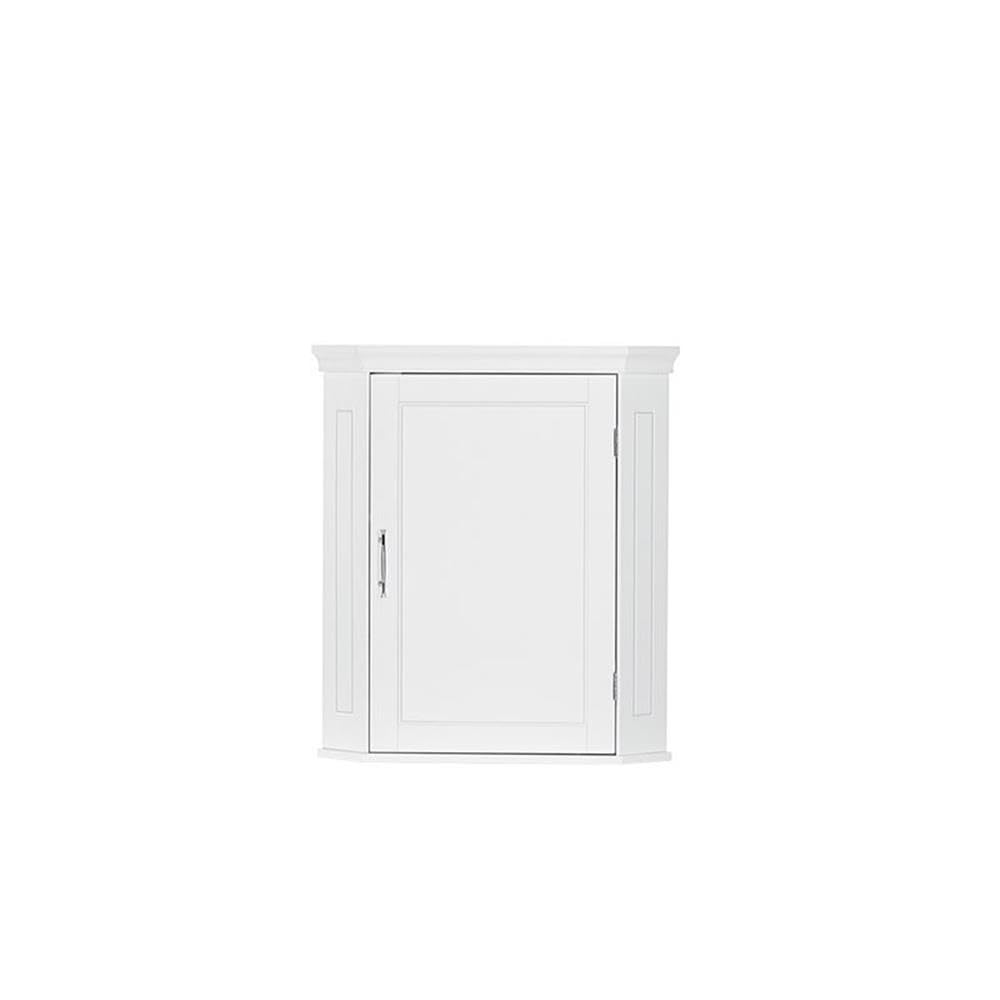 Somerset Bathroom Corner Wall Linen Storage Cabinet, White