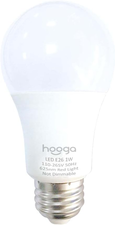 Sleep Bulb, Blue Light Blocking Red Night Light. 625nm Red Bulb for Healthy Sleep. Baby Nursery. 1W LED, 7W