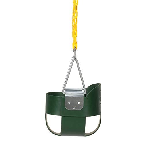 Heavy-Duty High Back Full Bucket Toddler Swing, Green