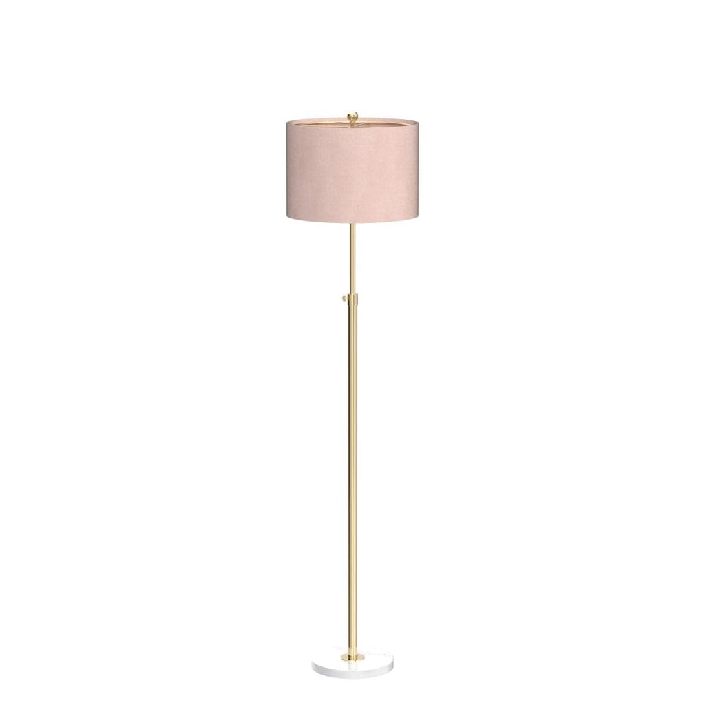 June 65" Adjustable Metal Marble Floor Lamp, Brass Gold