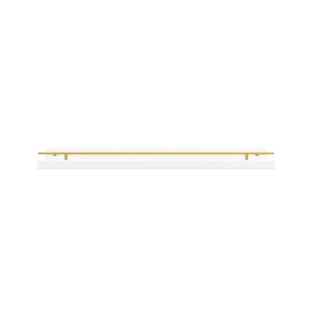 Floating Shelves for Wall Decor Set of 3, White and Gold