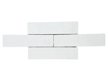 3x12 White Handmade Look Ceramic Subway Tile Walls & Kitchen Backsplashes - Glossy Finish (Box Covers 5.5 Square Feet)