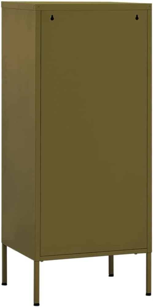 Olive Green Storage Cabinet, 3Drawer Steel Organizer , Metal Accent Chest with Adjustable Feet and Ball-Bearing