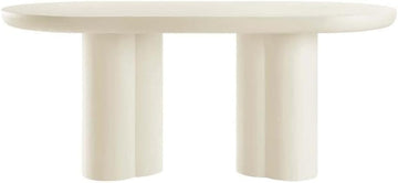 EEI-6764-WHI Caspian 72" Oval Concrete Dining Table, White