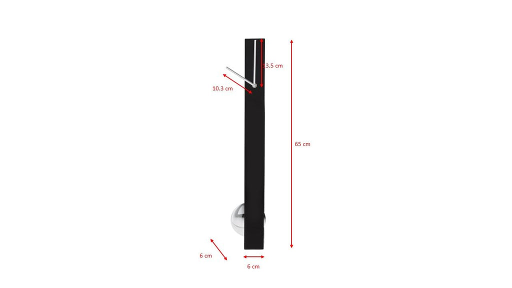 Wall Clock Pendulum, Black, 65x6x6 cm, Modern, Home Decor