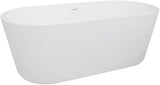 Oval Freestanding Acrylic Insulated Bathtub, 59-Inch, White Finish, High-Gloss, Non-Porous, Durable Multi-Layer