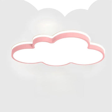 Cloud LED Ceiling Light, 27" Pink Flush Mount Light for Kids Room Nursery