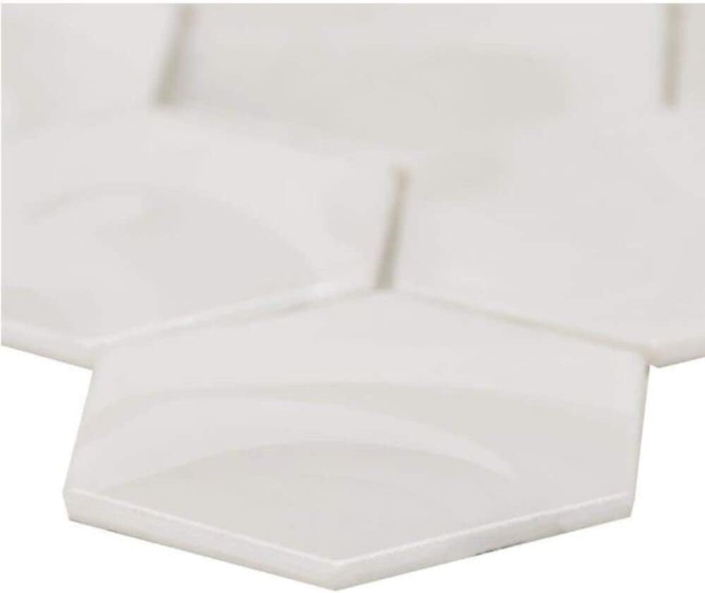 Natural Pearl Hexagon 3 Inches Glass Mosaic Tile - Elegant Pearl Glass Design backsplash, Bathroom, and Accent