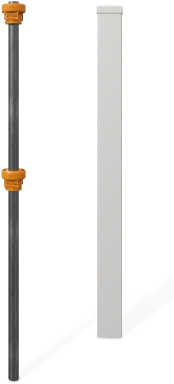 4ft White Vinyl Finishing Post BL19042 | No Dig, Steel Pipe Anchor Kit, Permanent, For Nantucket, Sturbridge, Westport Fence &