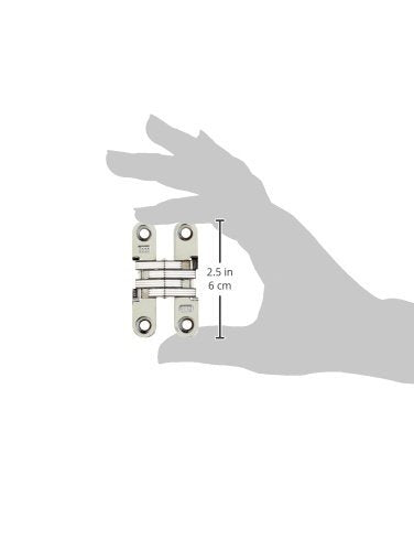 204 Zinc Invisible Hinge with Holes for Wood or Metal Applications, Mortise Mounting, Bright Chrome Exterior