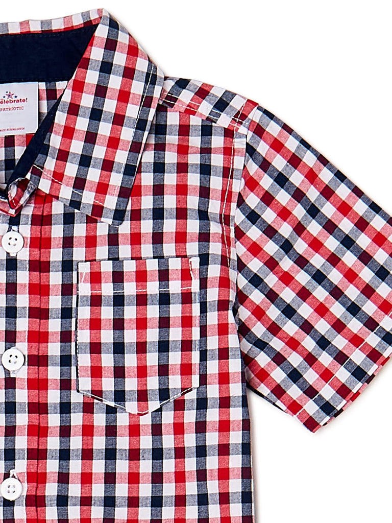 Americana Baby & Toddler Boys Woven Top & Shorts, 2-Piece Outfit Set