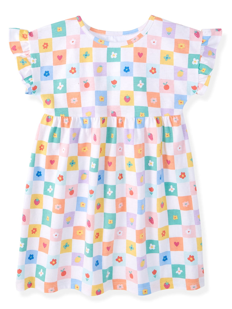 Newborn, Baby & Toddler Girl Cotton 2-Piece Set, Short-Sleeve Dress & Biker Shorts