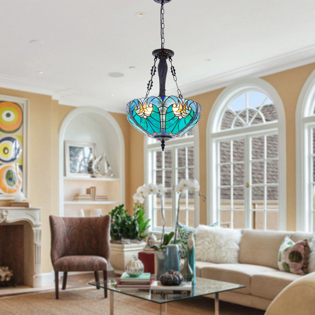 3-Light Dimmable Tiffany Antique Unique/statement Pendant