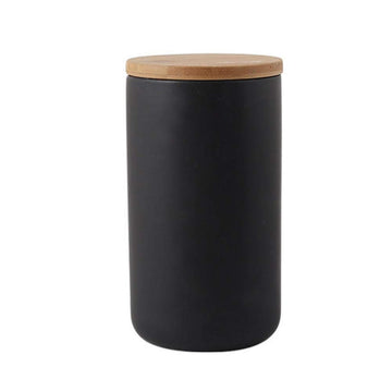 Ceramic Food Storage Jar with Airtight Bamboo Lid, 33.81oz/1000ml