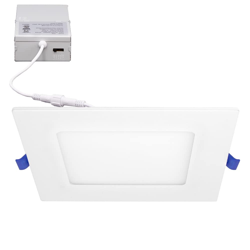4" Ultra Thin Square LED Downlight, 750 Lumens, 5 CCT, 12-Pack