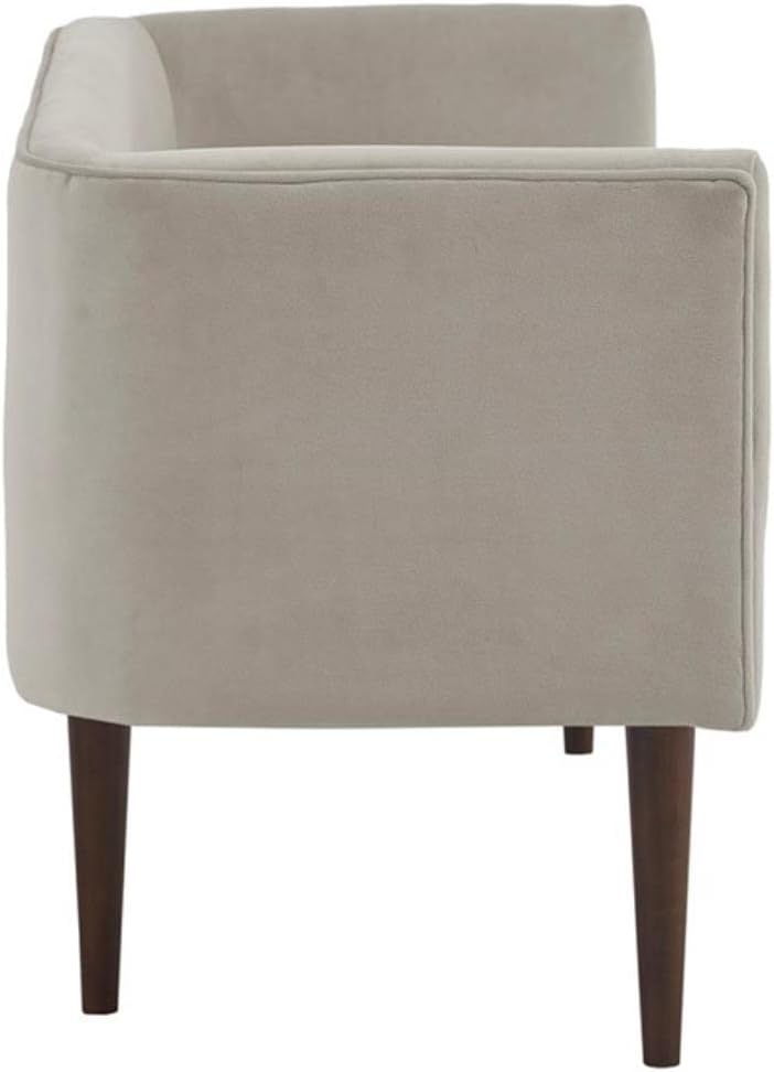 Farrah Entryway Accent Bench with Curved Backrest, 8.75" Cushion Seating Bench , Compact Bed End Bench with Solid