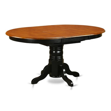 West Furniture AVT-BLK-TP Avon Kitchen Dining Table - an Oval Wooden Table Top with Butterfly Leaf & Pedestal Base