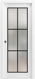 Planum 2122 | Interior French Single Pocket Door with Frosted Glass, Wooden, 30x80, White, Modern St