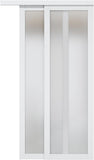 Preassembled Sliding Closet Door 48"(Double 25") x 80" Interior Doors with Hardware Kit & Floor Guid