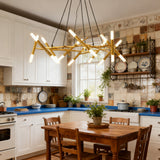41-inch Chandelier, Modern Pendant Light Fixture – Perfect For Home/commercial Spaces, Iron Build+frosted Tubes, Black Adjustable Cords, Minimalist Design, Bulb Excluded