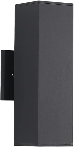 Aluminum Modern Outdoor Wall Light, Exterior Outdoor Wall Sconce Up Down Light Fixtures Matte Black [UL Listed]