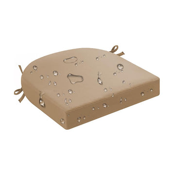 Outdoor Chair Cushion, Round Corner, 18.5 x 16 x 2 Inch, Waterproof Patio Seat Cushion with Ties & Removable Cover — Sold Individually