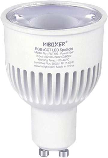 Multi-Color Smart LED Bulb 6W 2.4G Light, Mi-Light GU10 Dimmable RGB Plus CCT Smart Support Voice Control Colorful