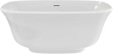 Elegance 59 in. L x 31 in. W x 23-5/8 in. H Freestanding Acrylic Bathtub, White Drain