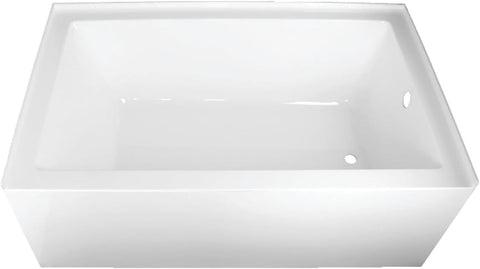 Aqua Eden VTAP603622R 60-Inch Acrylic Alcove Tub with Right Hand Drain, White