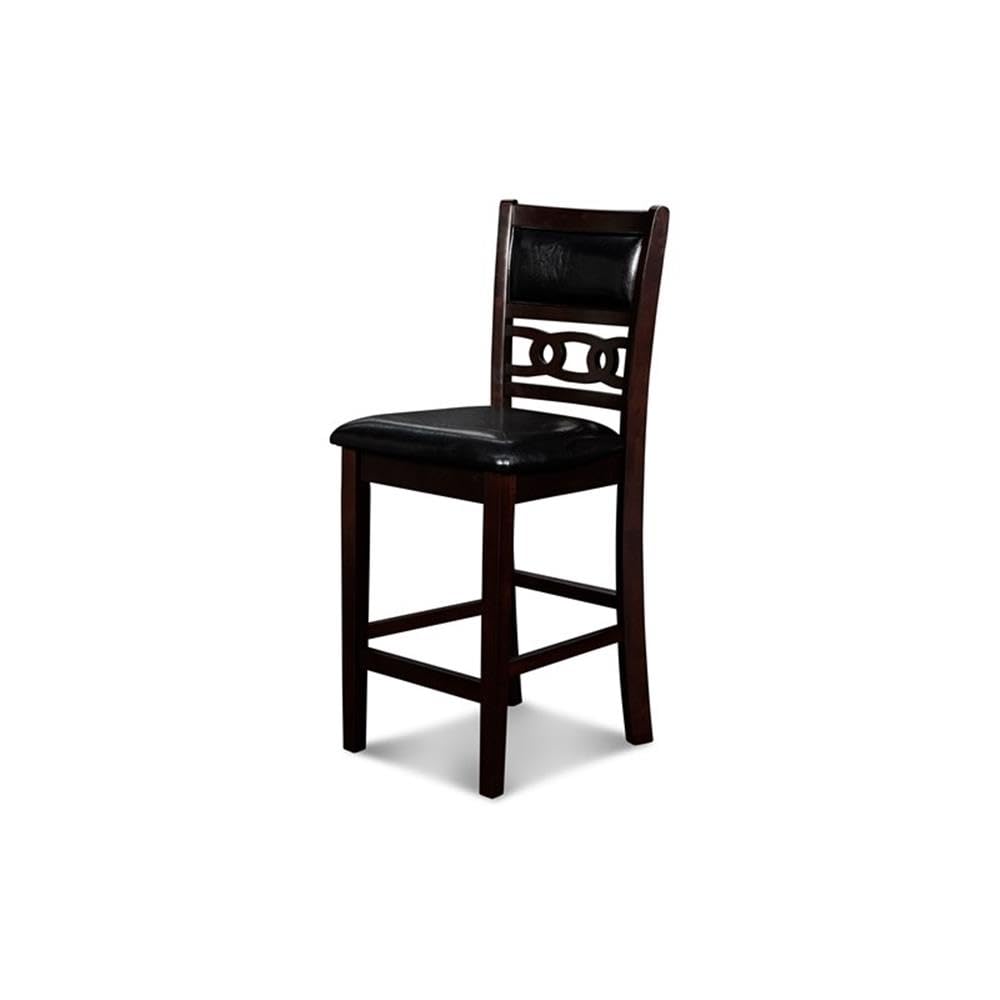 Gia 5-Piece Round Counter Height Set with 1 Dining Table and 4 Chairs, 42", Ebony