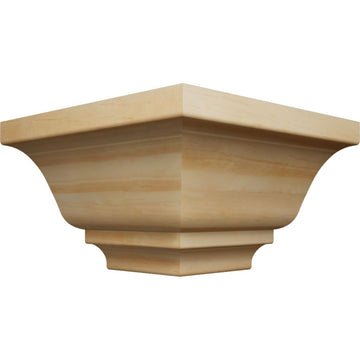 3 3/4"P x 3 11/16"H Solid Wood Stain Grade Crown Moulding Outside Corner, Pine (Matches
