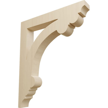 Large Ellis Wood Corbels, 1 1/2"W x 10"D x 12"H, Rubberwood
