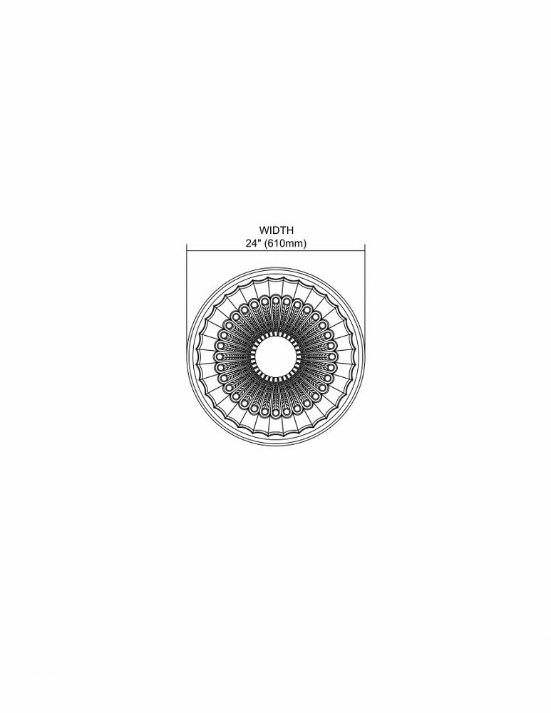 Hillspire Ceiling Medallion, 24-Inch, Antique Bronze Finish , White