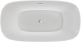 Elegance 59 in. L x 31 in. W x 23-5/8 in. H Freestanding Acrylic Bathtub, Brushed Nickel Drain
