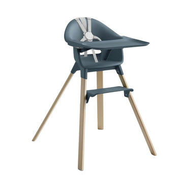 Clikk High Chair, Fjord Blue - All-in-One High Chair with Tray + Harness - Light, Durable & Travel Friendly
