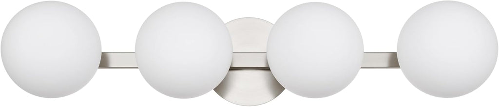 Bathroom Vanity Light Fixtures, Modern 4 Lights Globe Wall Sconce Lighting Brushed Nickel, Porch Wall Mount Light