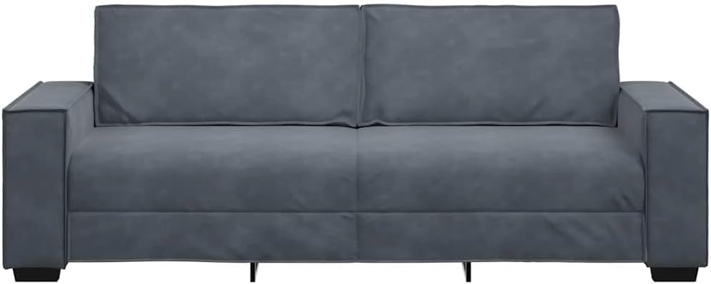 Modern Velvet Sofa Durable Velvet Sofa with Removable Covers Stylish Modern Decor Comfortable Two Seater Dark Grey