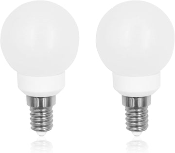 G45 Globe Light Bulbs E12 Candelabra Base 3W 110V Warm White 2-Pack