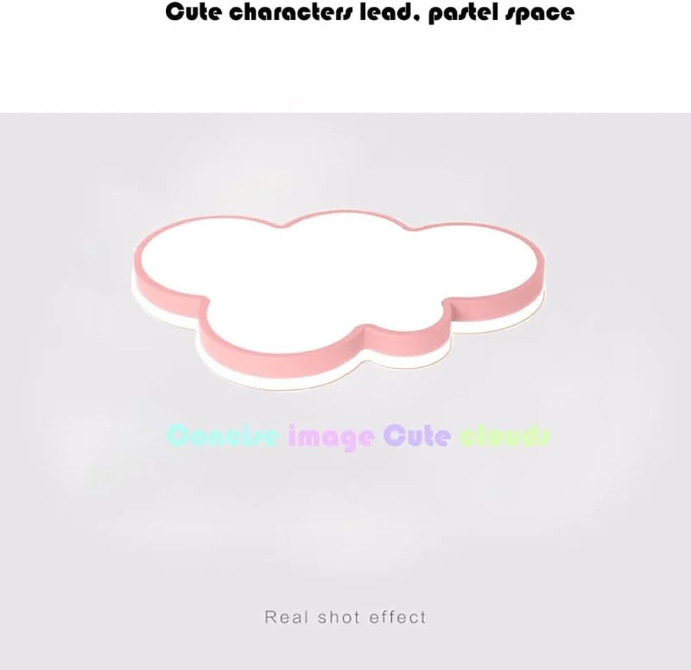 Cloud LED Ceiling Light, 27" Pink Flush Mount Light for Kids Room Nursery
