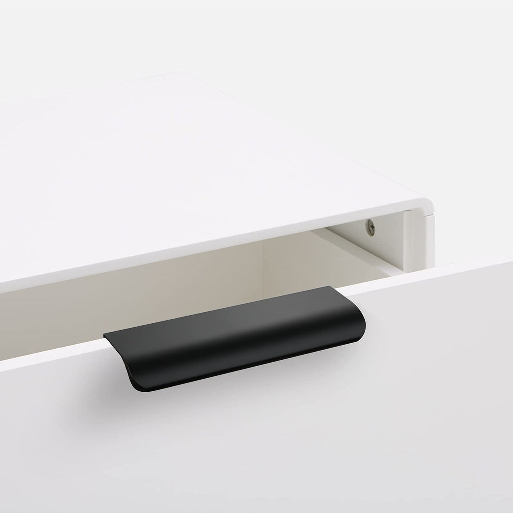 Black Cabinet Handles, Finger Pulls for Cabinet Edge Pulls 3 Inch 5 Pack | Tab Drawer Handles, Aluminum Alloy Flat