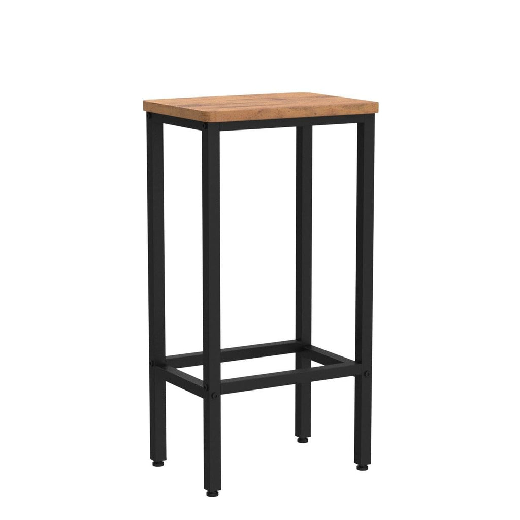 Bar Stools Set of 2, Counter Height Stools, 25.6" Stools with Footrest, Industrial Footstools Vintage