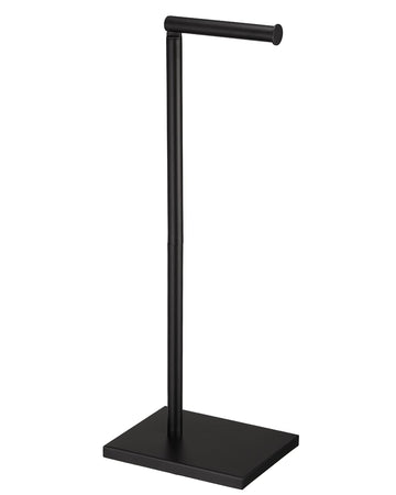 Toilet Paper Holder Stand, Bathroom Free Standing with Reserve, Black