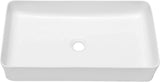 Rectangular Bathroom Vessel Sink 24 Inch - 24"x14" White Ceramic Porcelain Above Counter Modern Art Sink