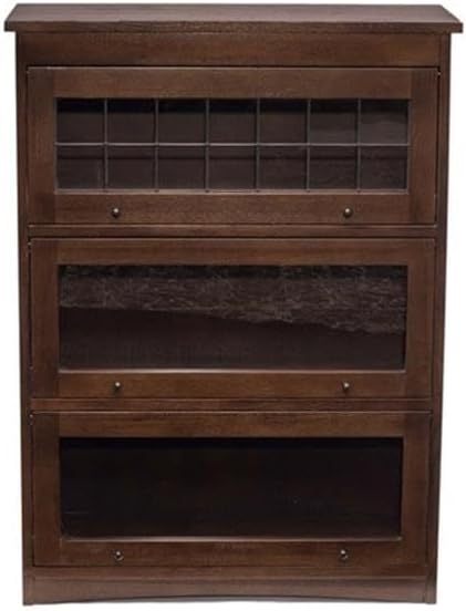 Mission Craftsman Style Oak Barrister Bookcase - 3 Stack - Walnut