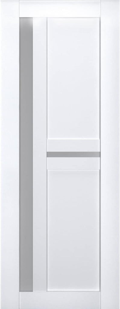 Slab Barn Door Panel Frosted Glass | Veregio 7288 White Silk | Sturdy Finished Doors | Pocket Closet