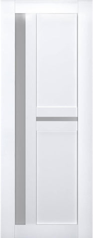 Slab Barn Door Panel Frosted Glass | Veregio 7288 White Silk | Sturdy Finished Doors | Pocket Closet