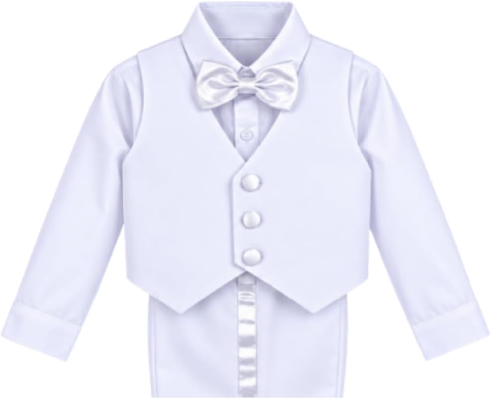 Boys Piece Tuxedo Suit, Black White Ivory