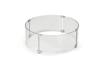 Fire Round Fire Pit Glass Wind Guard, 38-Inch
